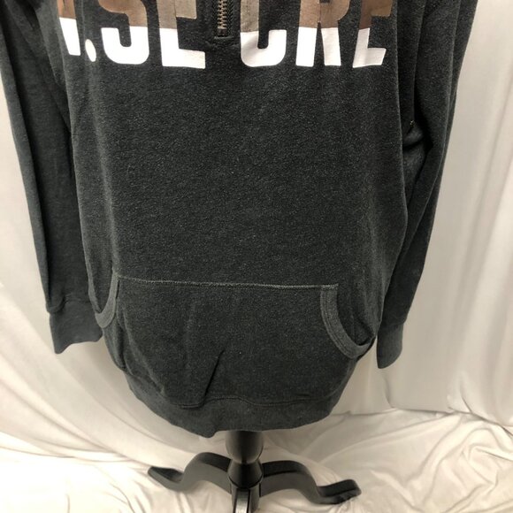 Victorias Secret Sweatshirt Gray Womens Size Medium Partial Zip Pullover - Picture 3 of 10